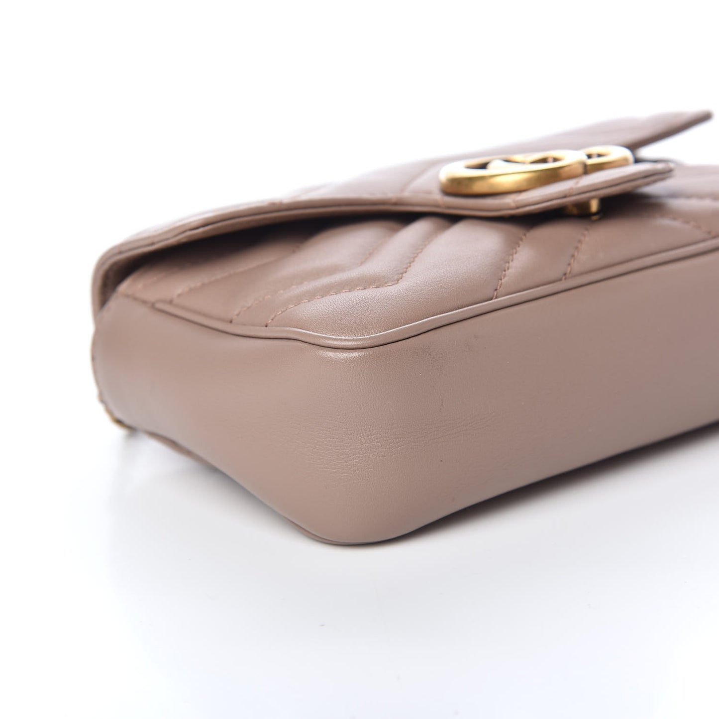 Calfskin Matelasse Super Mini GG Marmont Shoulder Bag Porcelain Rose