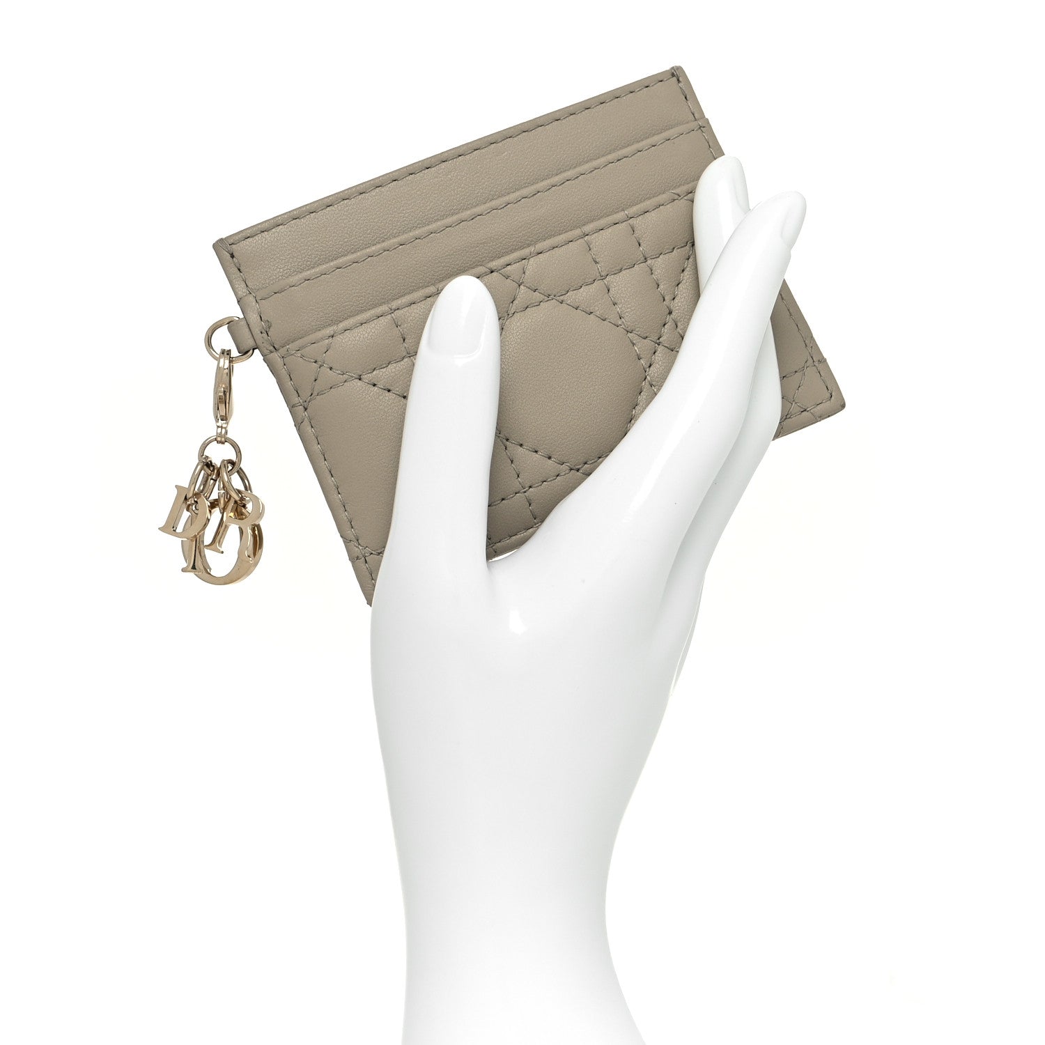 Christian Dior Lambskin Cannage Lady Dior Five-Slots Card Holder Beige 2 of 10