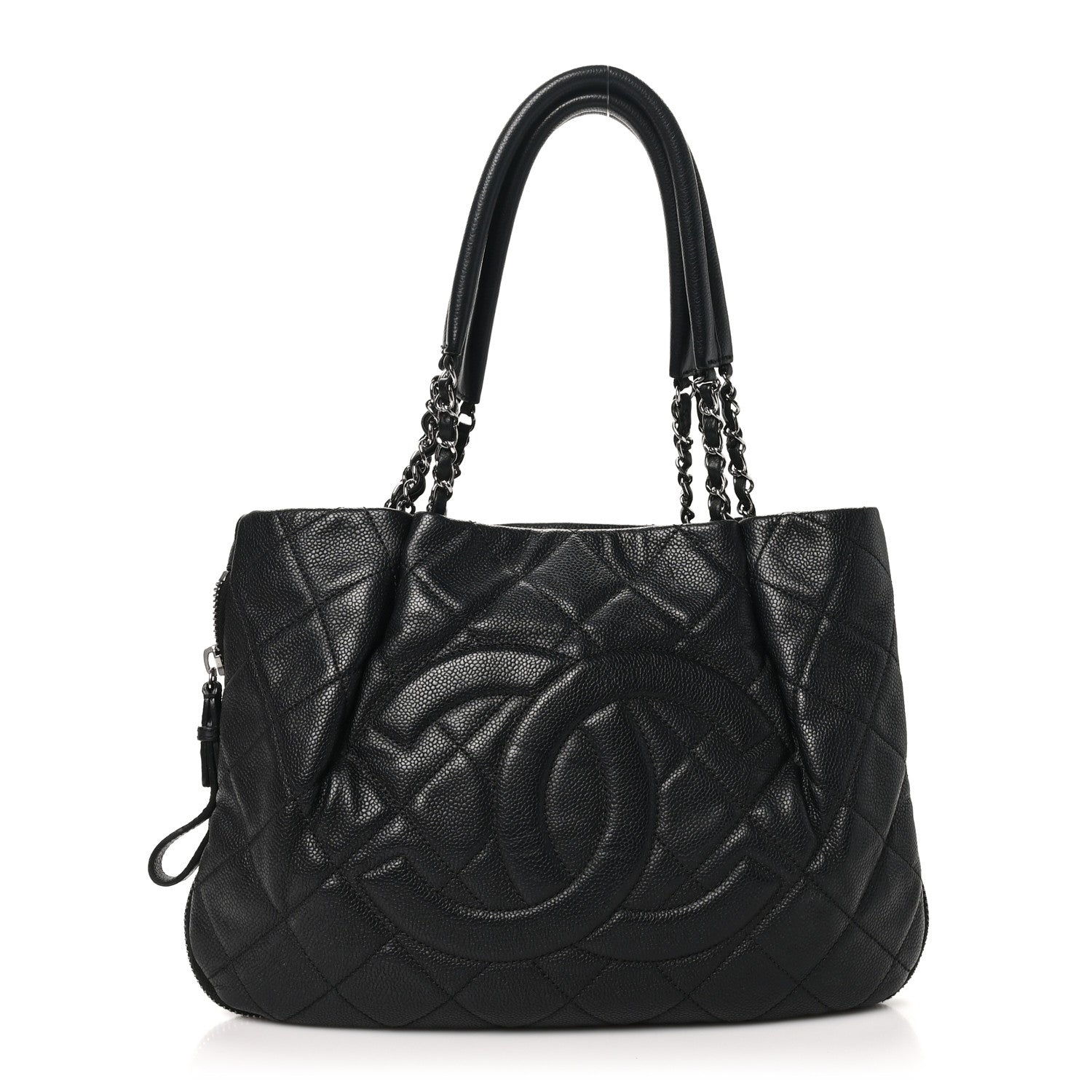 Chanel Caviar Quilted CC Zip Around Shoulder Bag Black 1 of 10