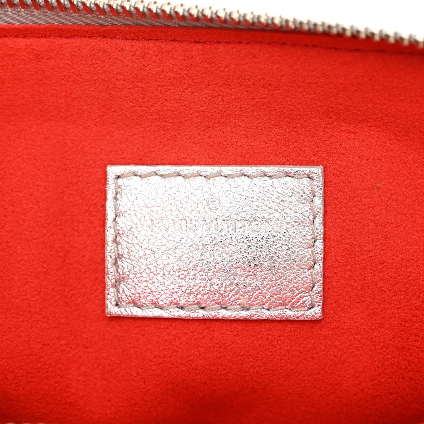 Metallic Lambskin Embossed Monogram Coussin PM Silver