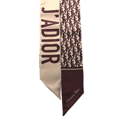 Christian Dior Silk Oblique Mitzah Scarf Bordeaux 2 of 3