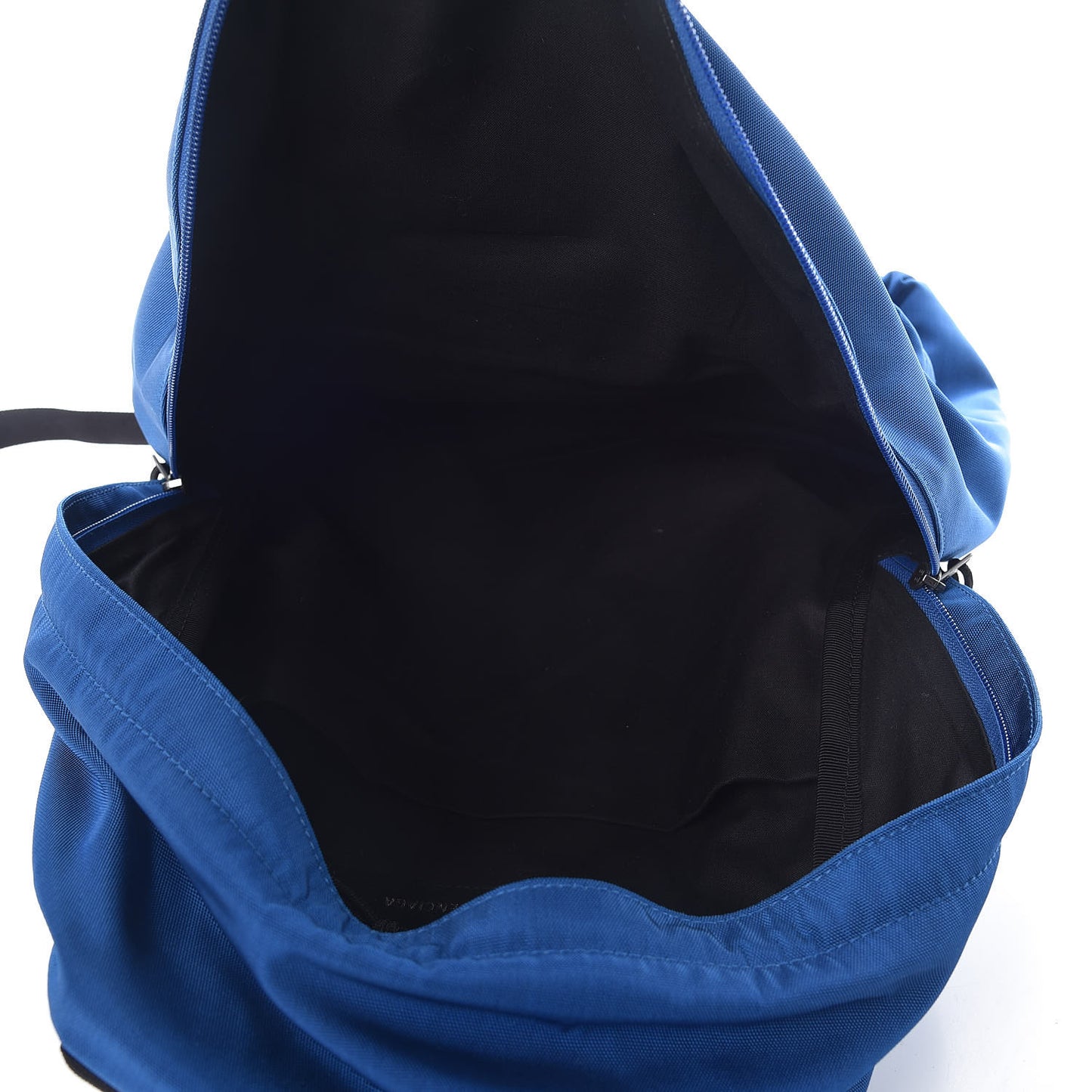 Textured Nylon Double Logo Explorer Backpack Bleu