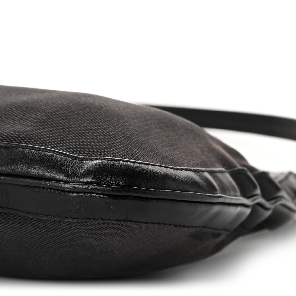 Canvas Calfskin Jackie O Hobo Black