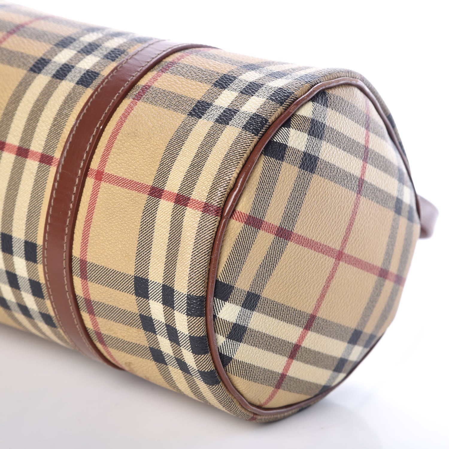 Burberry Haymarket Check Barrel Bag Brown 14 of 15