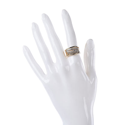 John Hardy 18K Yellow Gold Diamond Wide Bamboo Band Ring 54 7 2 of 6