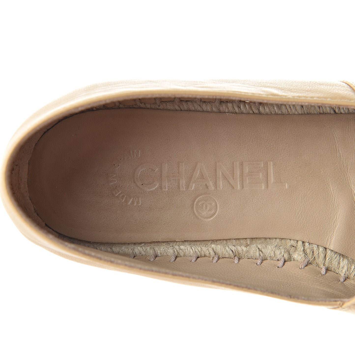 Lambskin CC Espadrilles 38 Beige Black