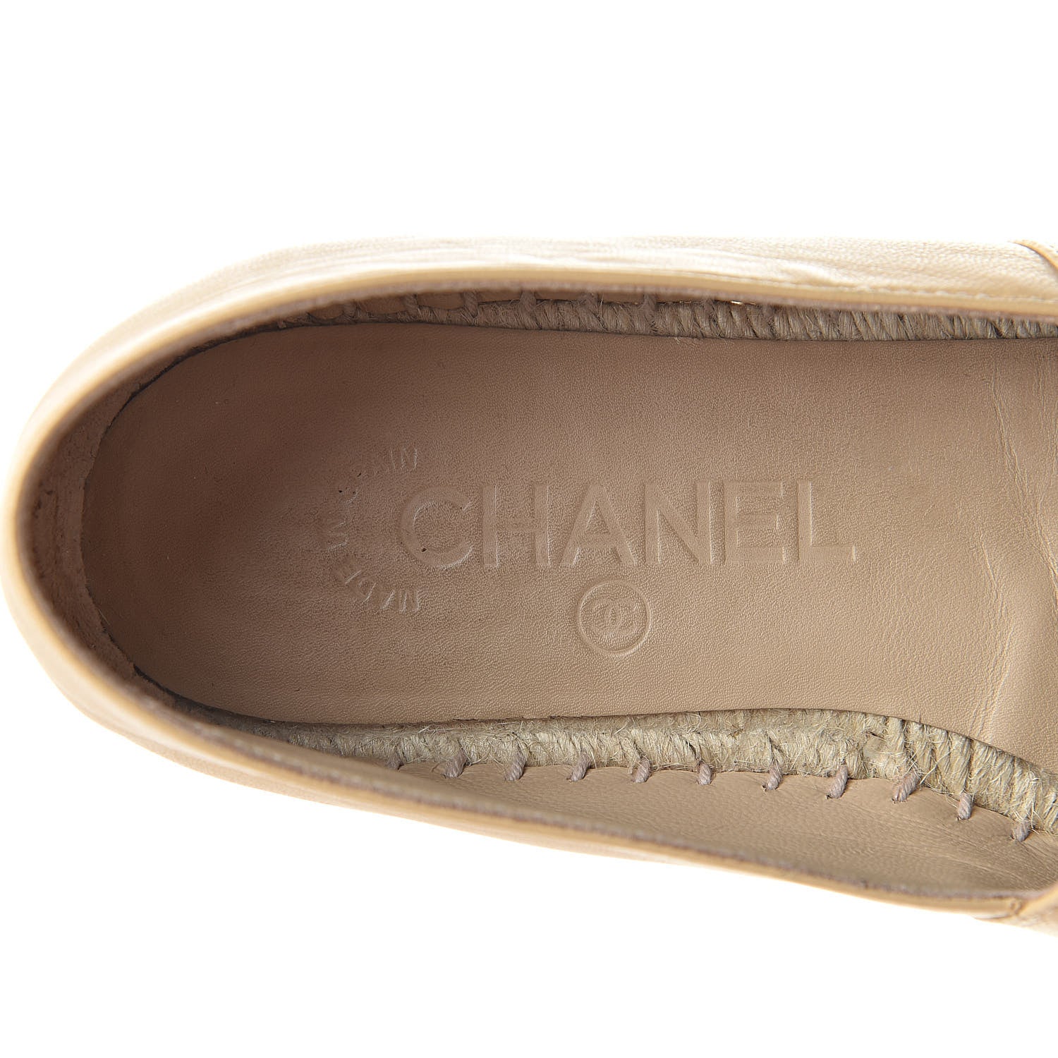 Chanel Lambskin CC Espadrilles 38 Beige Black 9 of 12