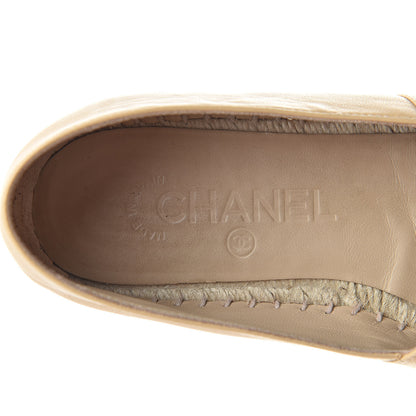 Chanel Lambskin CC Espadrilles 38 Beige Black 9 of 12