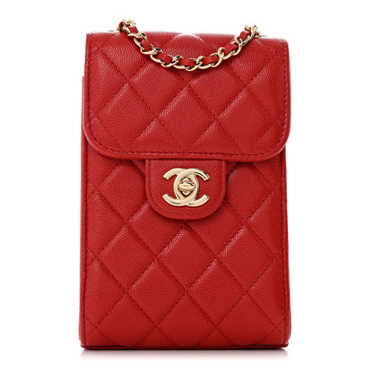 Chanel Caviar Quilted Classic Phone Holder Red 1 of 8