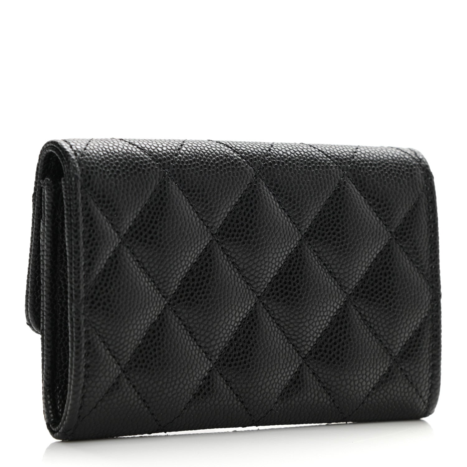 Chanel Caviar Quilted CC Racing Flag Flap Card Holder Black 3 of 9