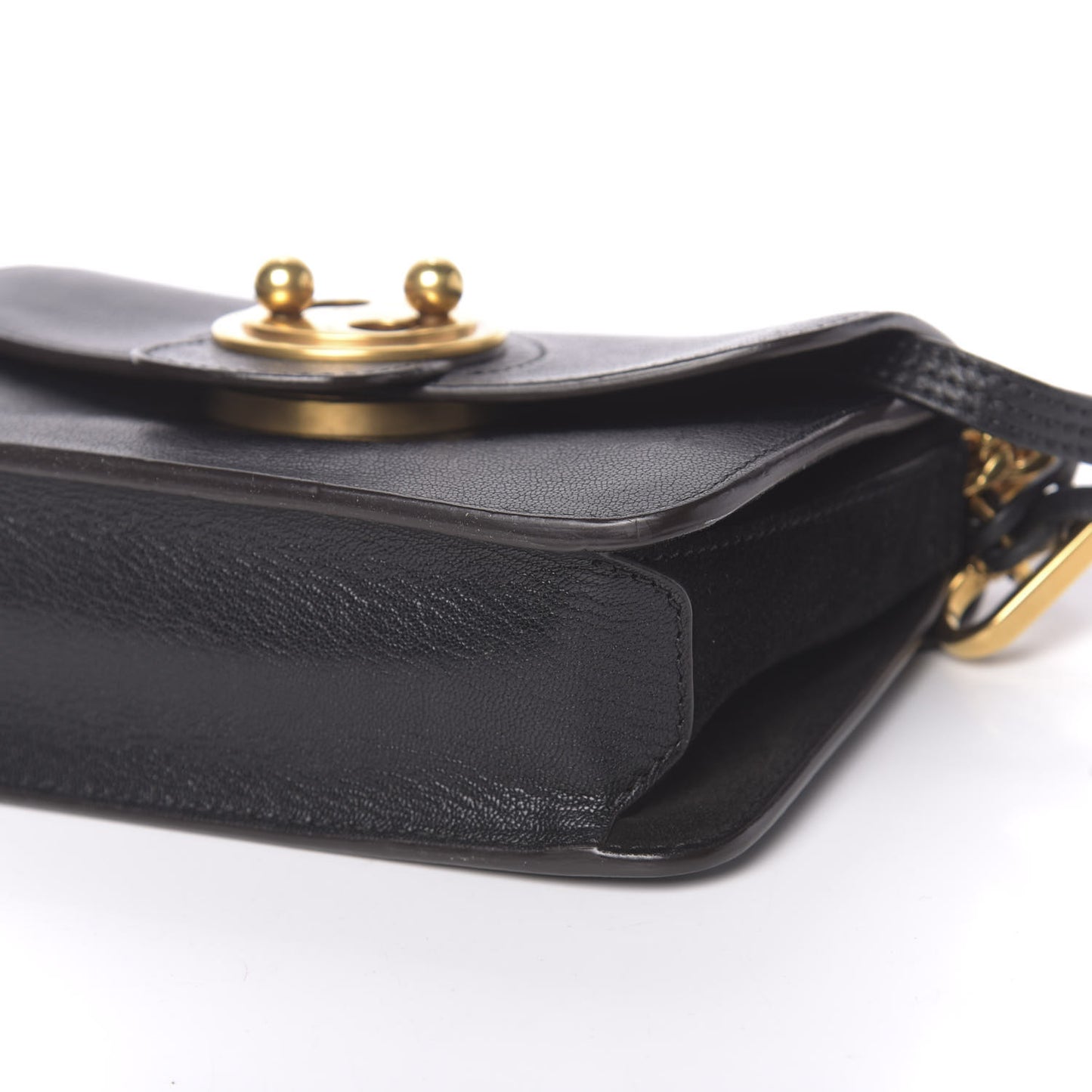 Goatskin Small Mily Shoulder Bag Black