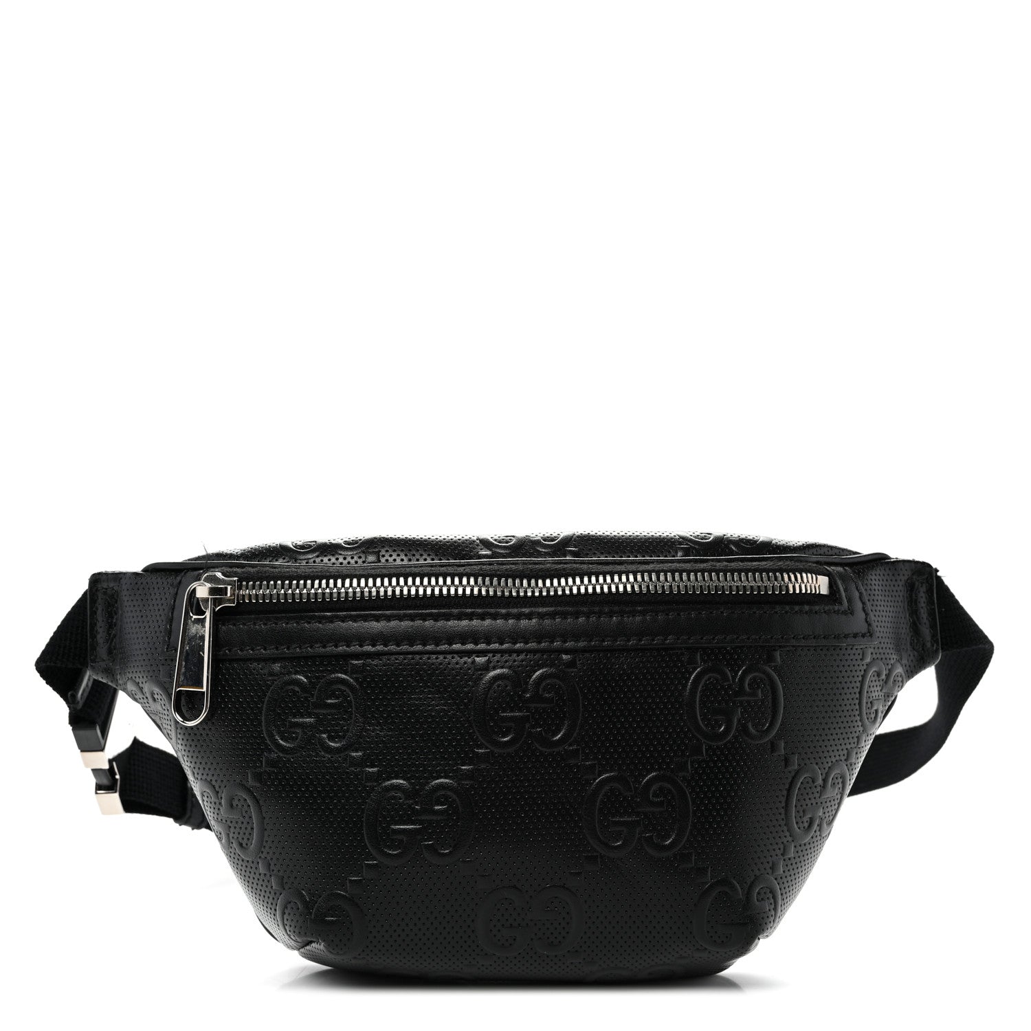 Gucci Calfskin GG Tennis Embossed Belt Bag Black 1 of 11