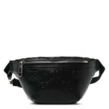 Gucci Calfskin GG Tennis Embossed Belt Bag Black 1 of 11