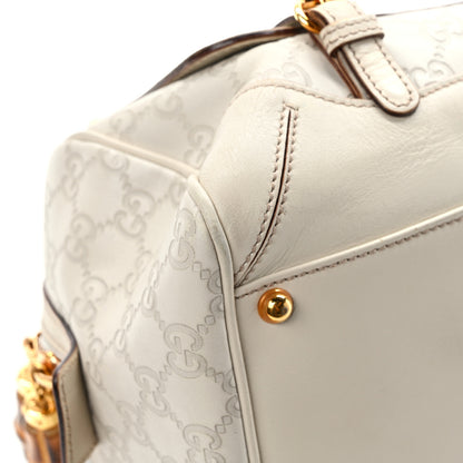 Gucci Guccissima Bamboo Top Handle Boston Bag Off White 10 of 11