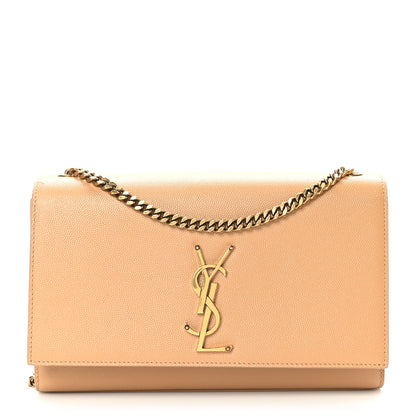 Saint Laurent Grain De Poudre Medium Monogram Kate Satchel Nude Powder 2 of 15