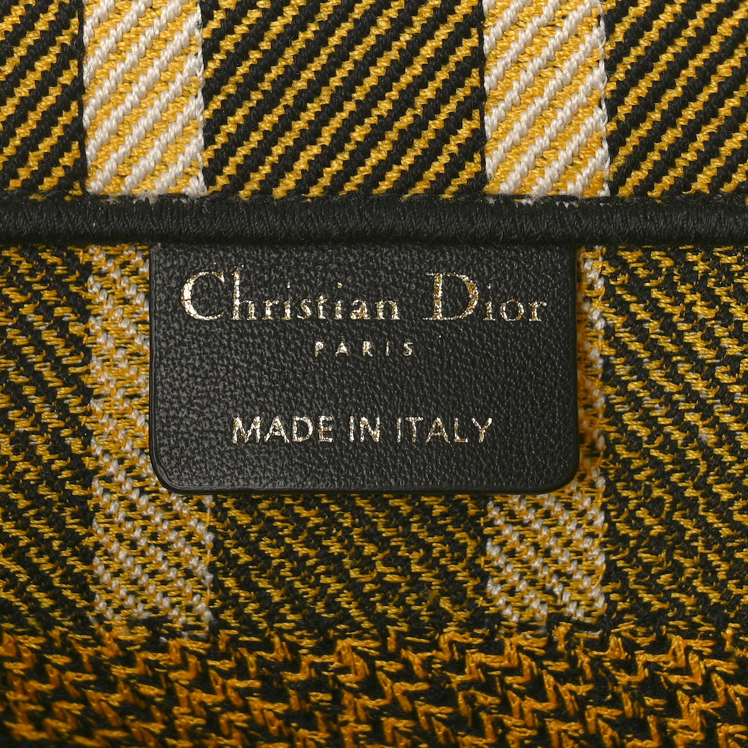 Christian Dior Canvas Embroidered Small Tartan Check Book Tote Yellow Multicolor 6 of 8