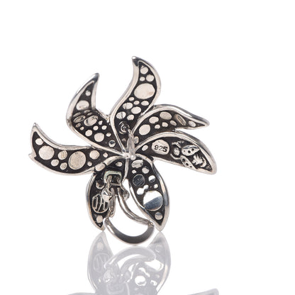 John Hardy Sterling Silver Ayu Dot Jasmine Flower French Clip Earrings 5 of 6