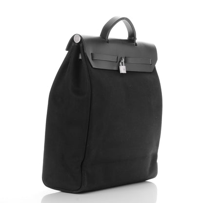 Hermes Toile Vache Calfskin Herbag 39 MM Black 3 of 8
