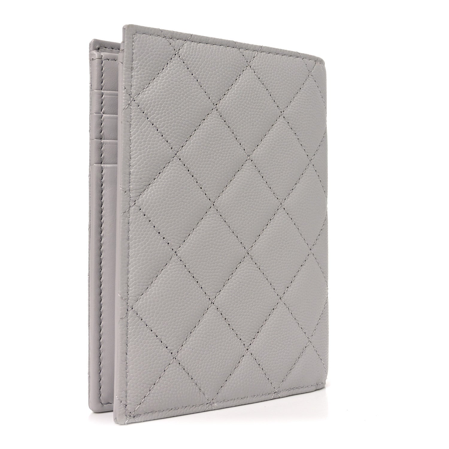 Chanel Caviar Quilted CC Passport Holder Grey 3 of 8