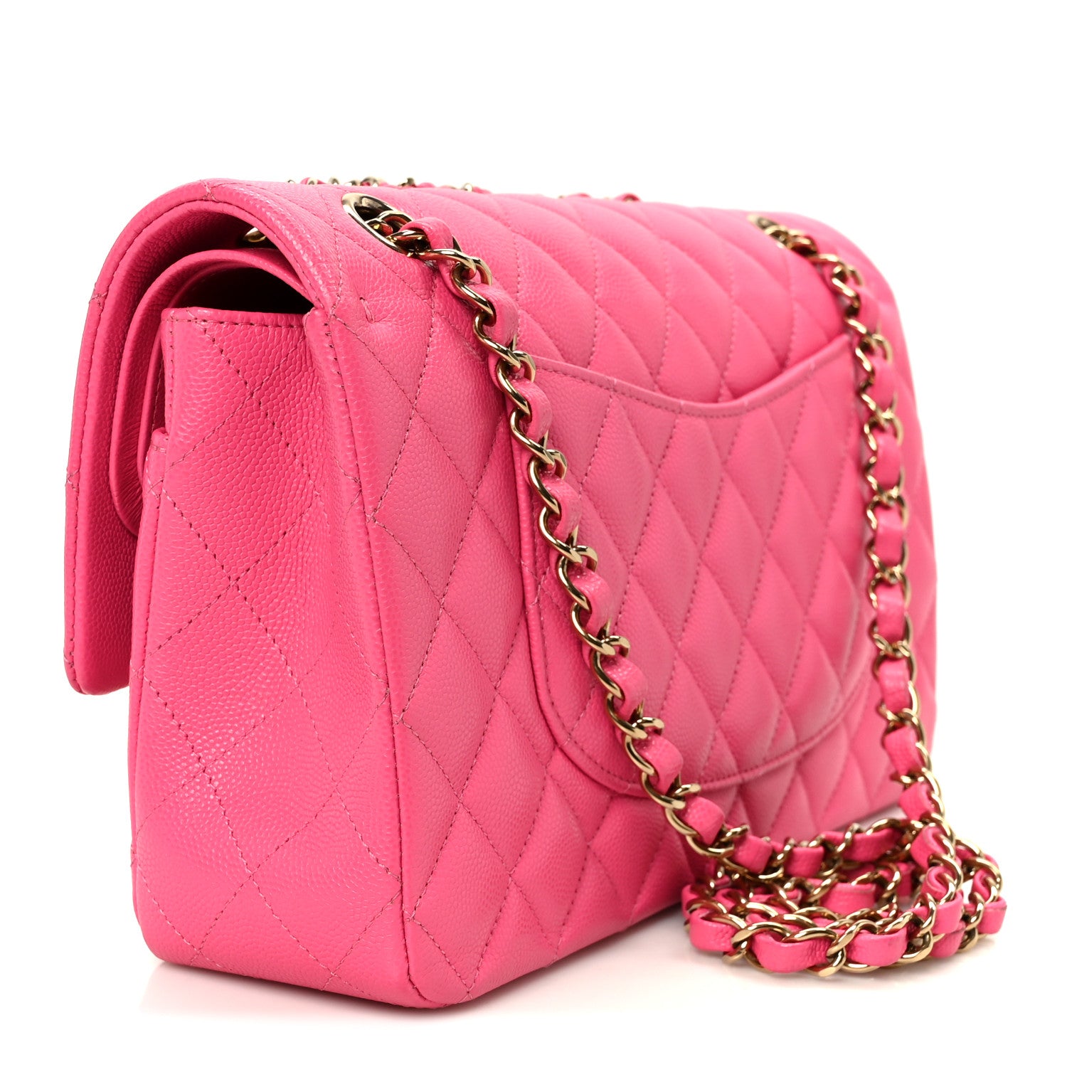 Chanel Caviar Quilted Medium Double Flap Pink 3 of 12