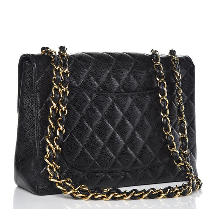 Chanel Caviar Quilted Jumbo Single Flap Black 3 of 11