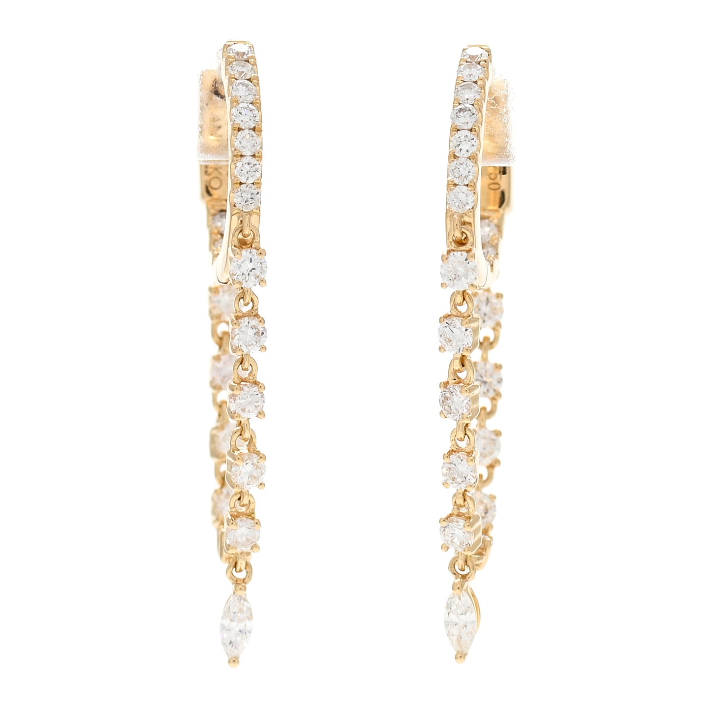 18K Yellow Gold Diamond Sienna Huggies Earrings