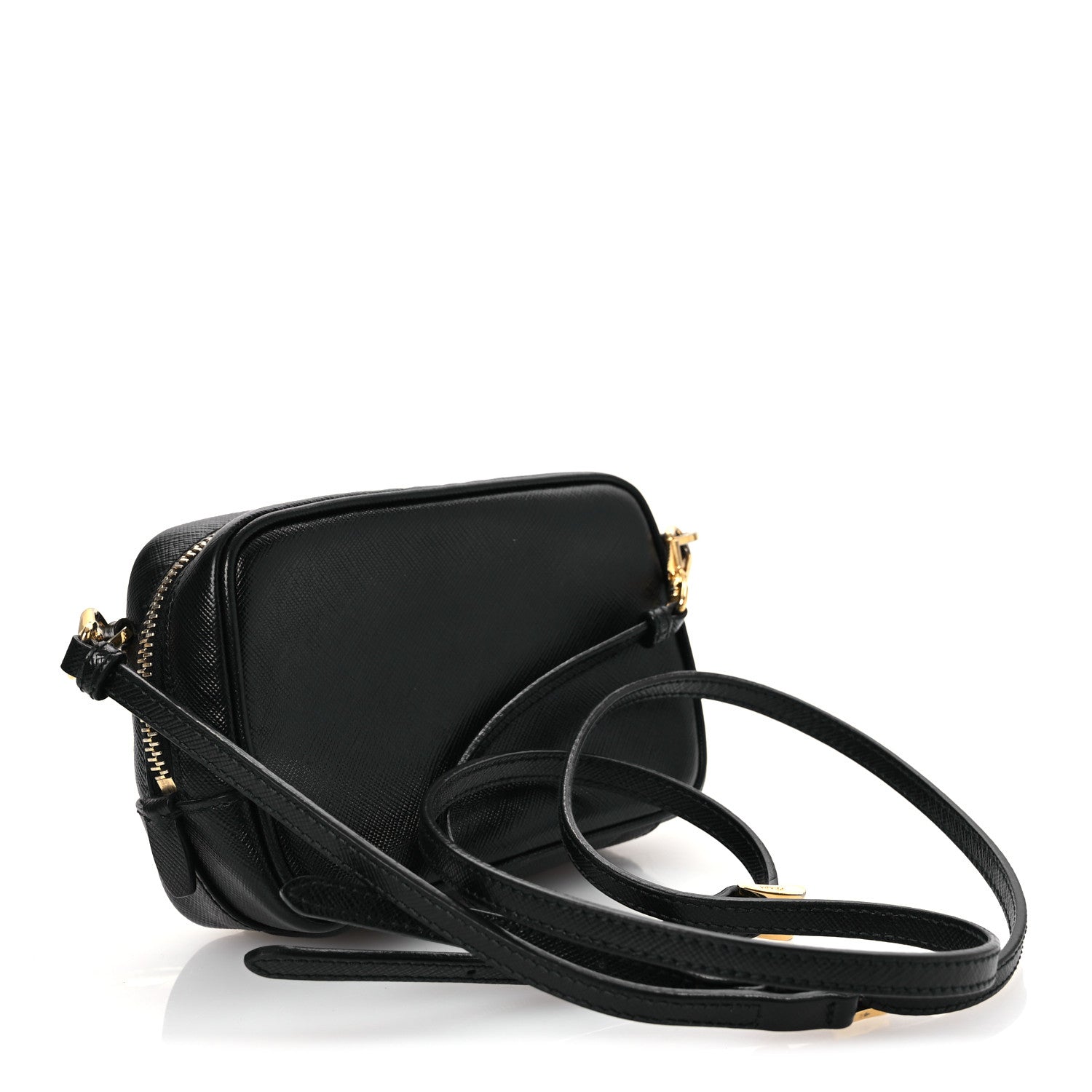 Prada Saffiano Fiocco Bow Camera Crossbody Bag Black 3 of 14