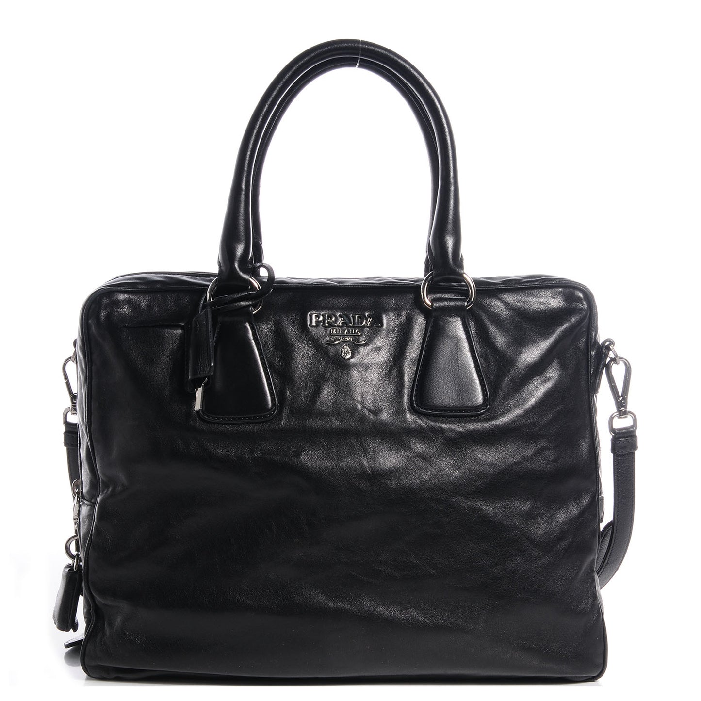 Nappa Leather Antique Satchel Nero Black