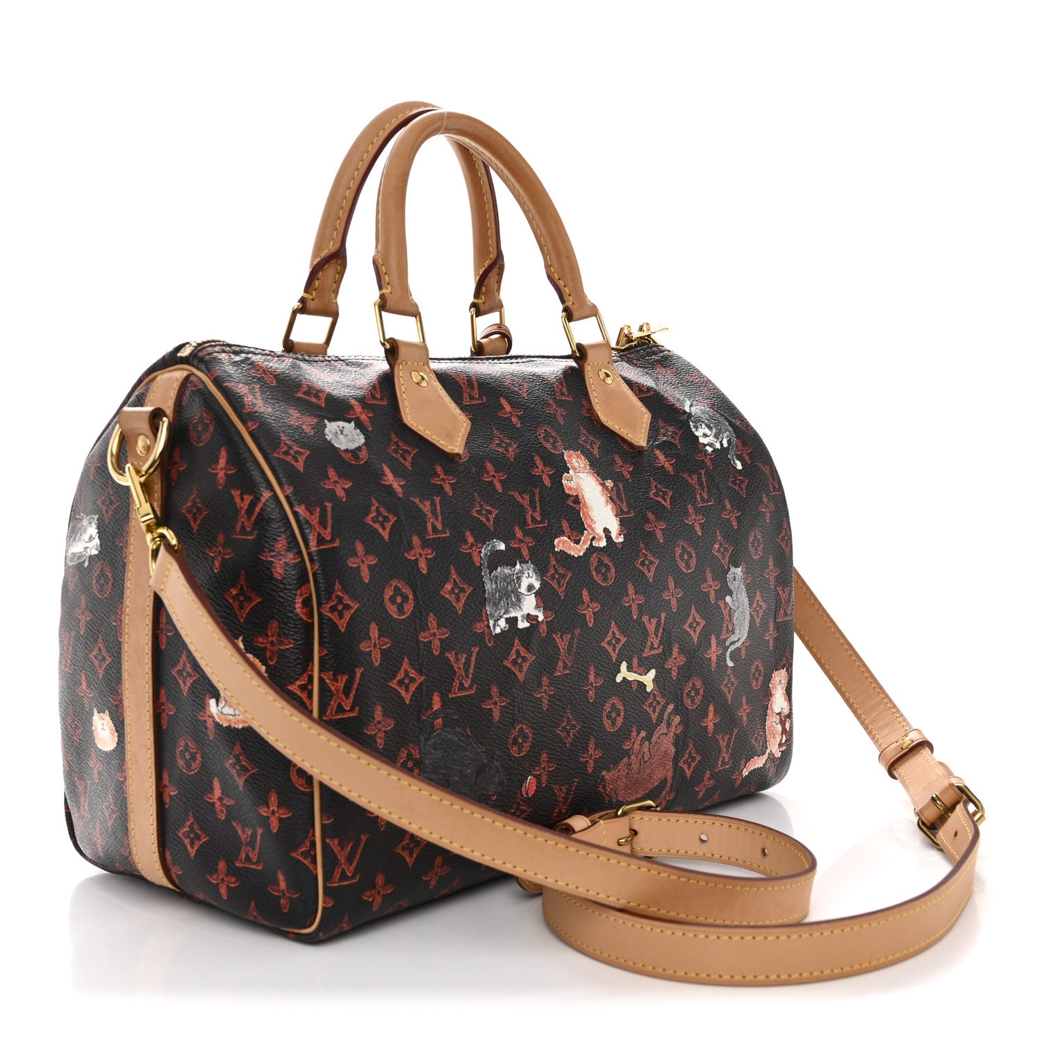 Louis Vuitton Catogram Speedy Bandouliere 30 Marron 3 of 14