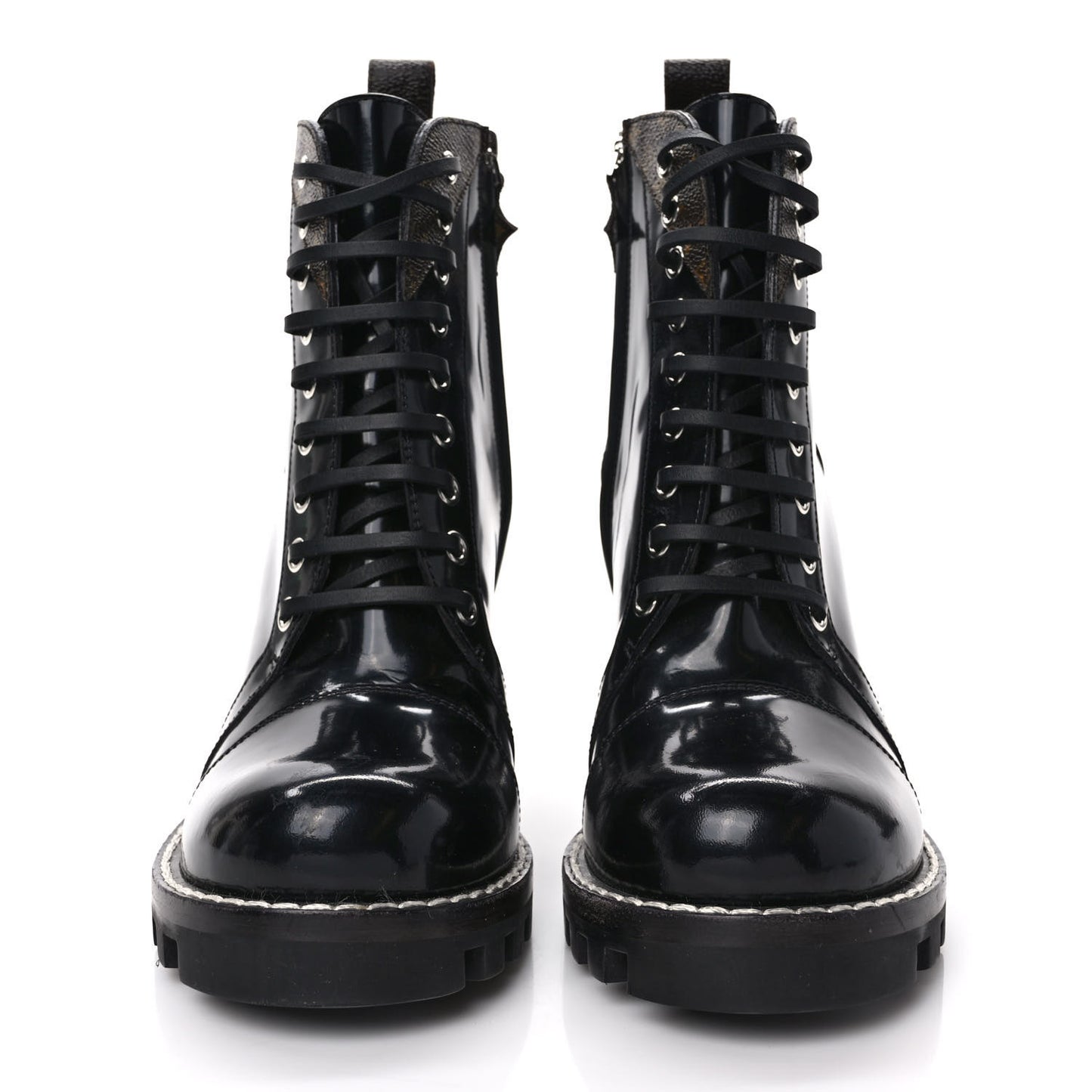 Patent Calfskin Star Trail Ankle Boots 40 Black