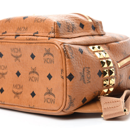 MCM Visetos Side Stud Mini Stark Backpack Cognac 7 of 10
