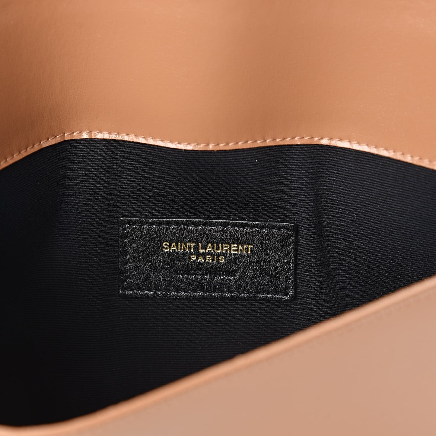 Smooth Shiny Calfskin Uptown Pouch Beige