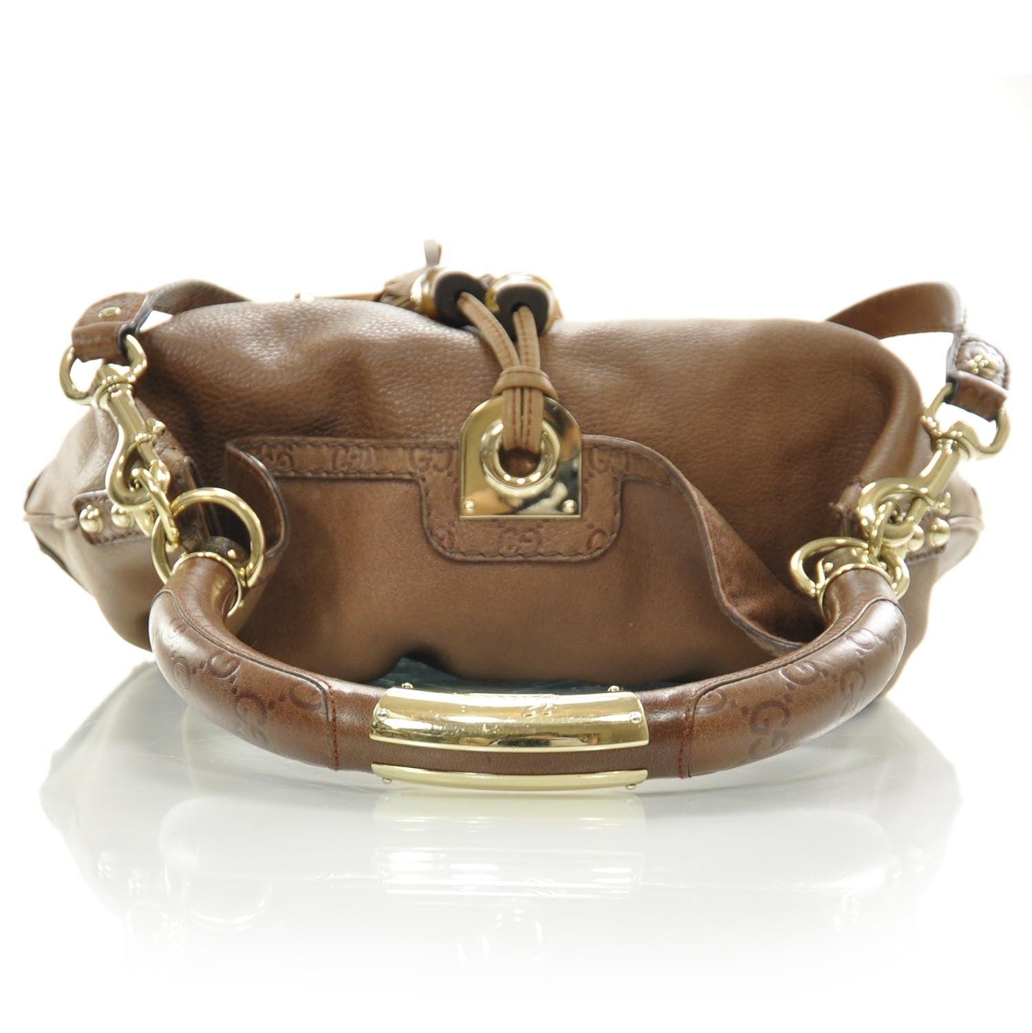 Gucci Leather Large Indy Top Handle Hobo Brown 6 of 9