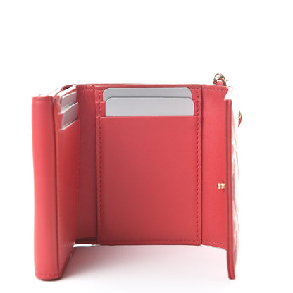 Christian Dior Lambskin Cannage Lady Dior Lotus Wallet Rusty Red 5 of 7