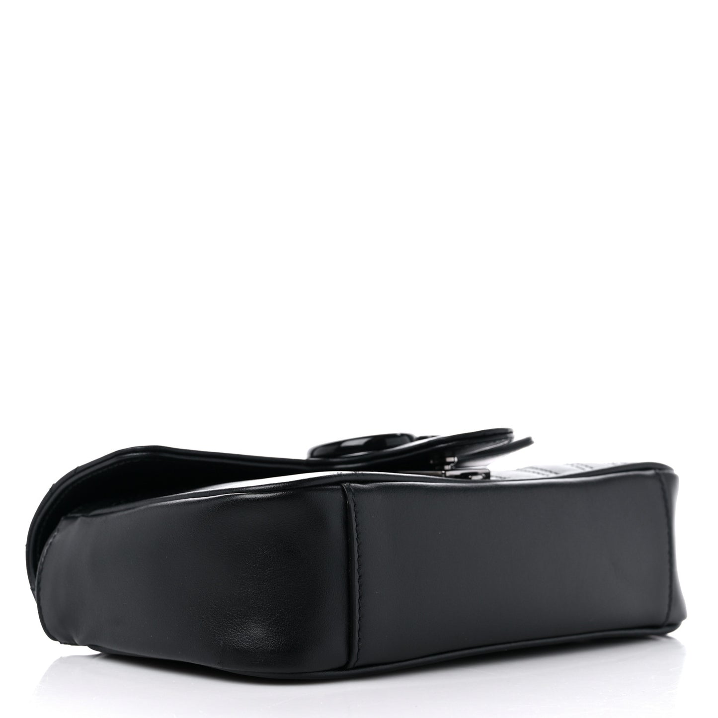 Calfskin Matelasse Monochrome Mini GG Marmont Shoulder Bag Black