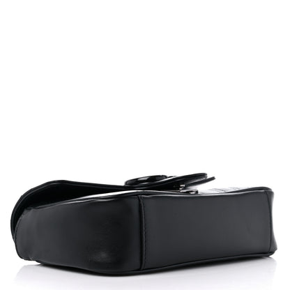 Gucci Calfskin Matelasse Monochrome Mini GG Marmont Shoulder Bag Black 3 of 8