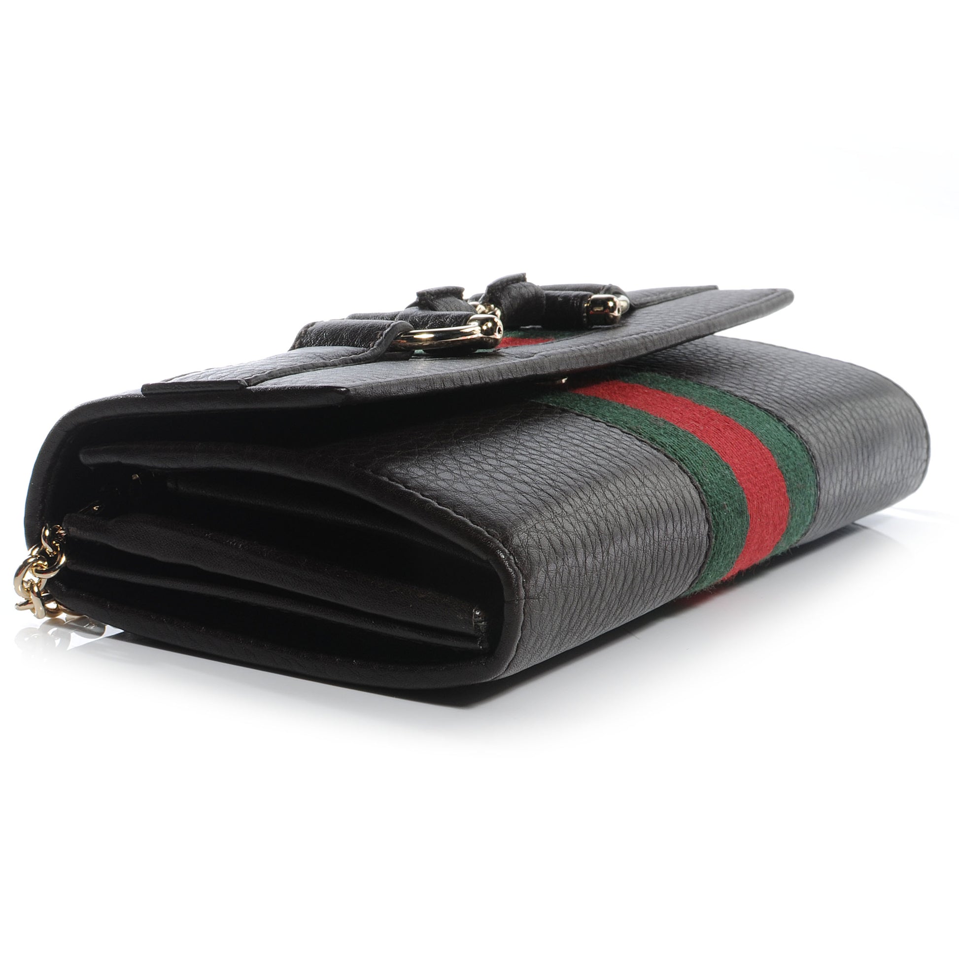 Gucci Leather Heritage Chain Wallet Chocolate Brown 4 of 7