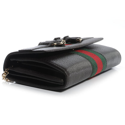 Gucci Leather Heritage Chain Wallet Chocolate Brown 4 of 7