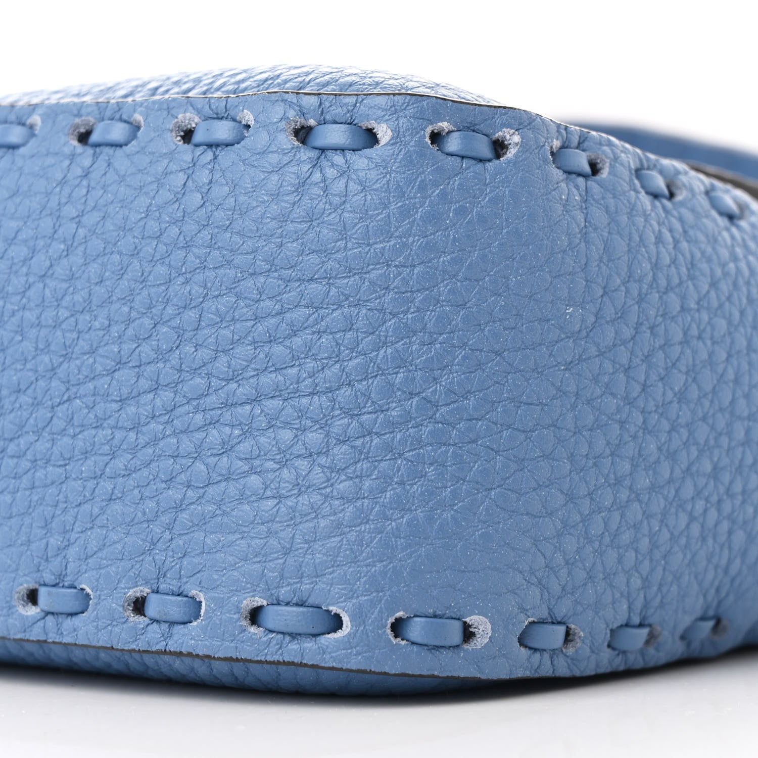 Fendi Cuoio Roma Sellerissima Nappa Sintetica Tape Stitch Baguette Placca Argento Blue 10 of 10