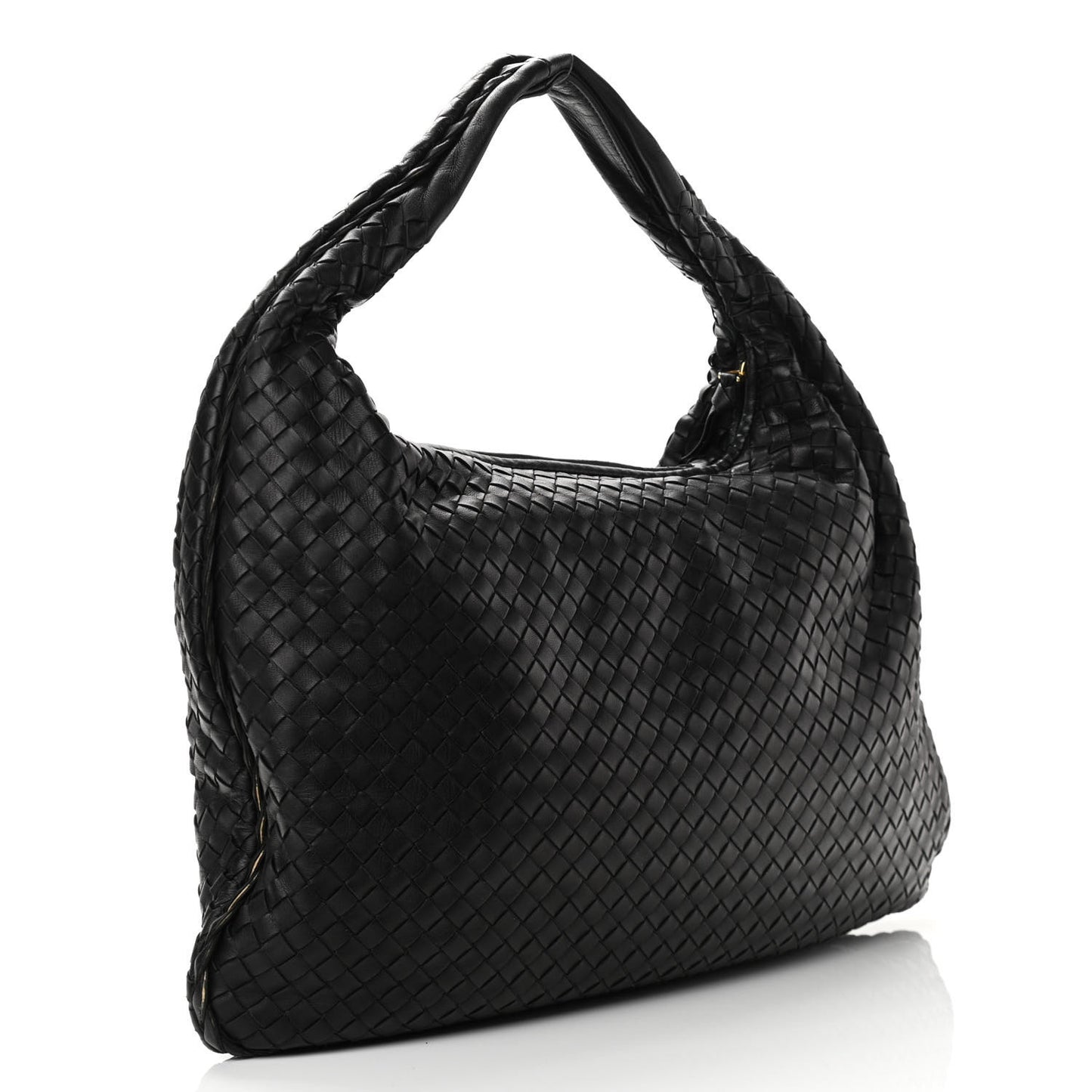 Nappa Intrecciato Large Veneta Hobo Black