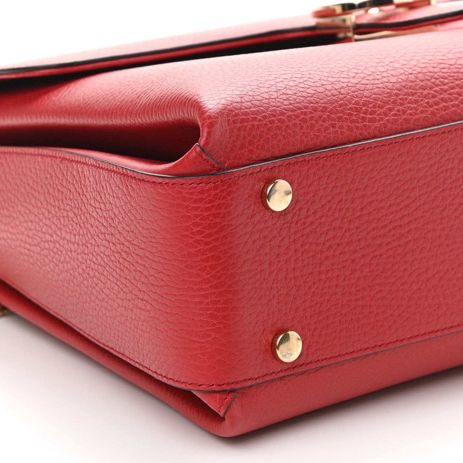 Gucci Dollar Calfskin Medium Interlocking G Top Handle Shoulder Bag Red 7 of 8