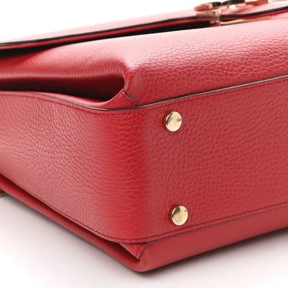 Gucci Dollar Calfskin Medium Interlocking G Top Handle Shoulder Bag Red 7 of 8