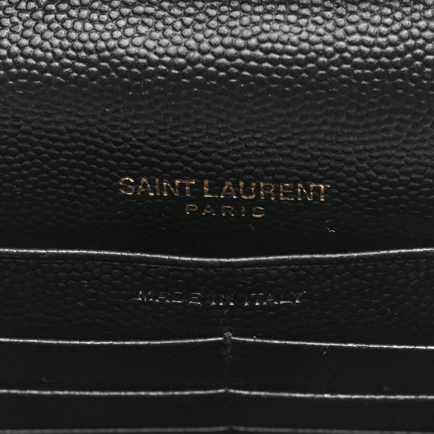 Saint Laurent Grain De Poudre Matelasse Chevron Monogram Chain Wallet Black 6 of 8