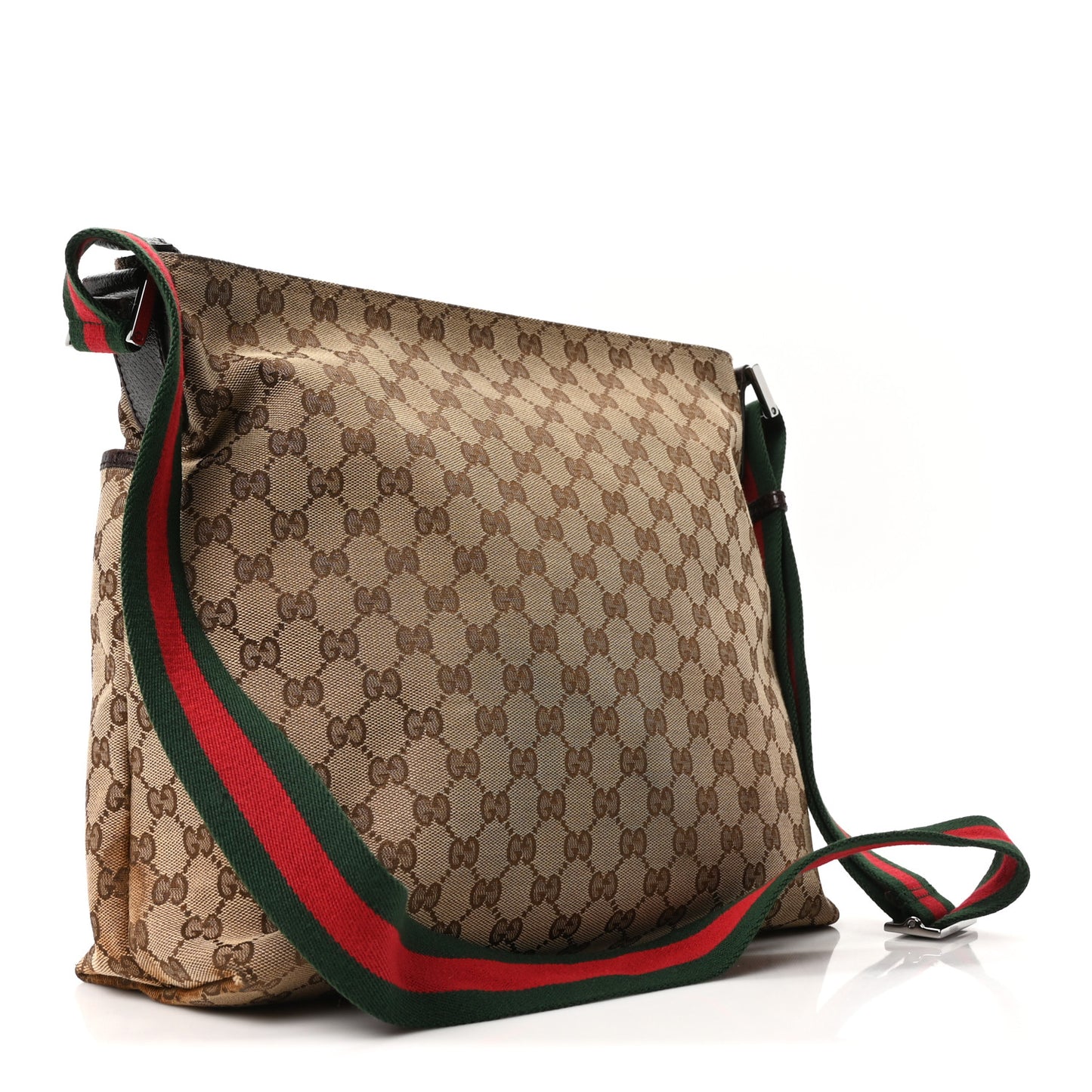 Monogram Web Medium Flat Messenger Bag Brown