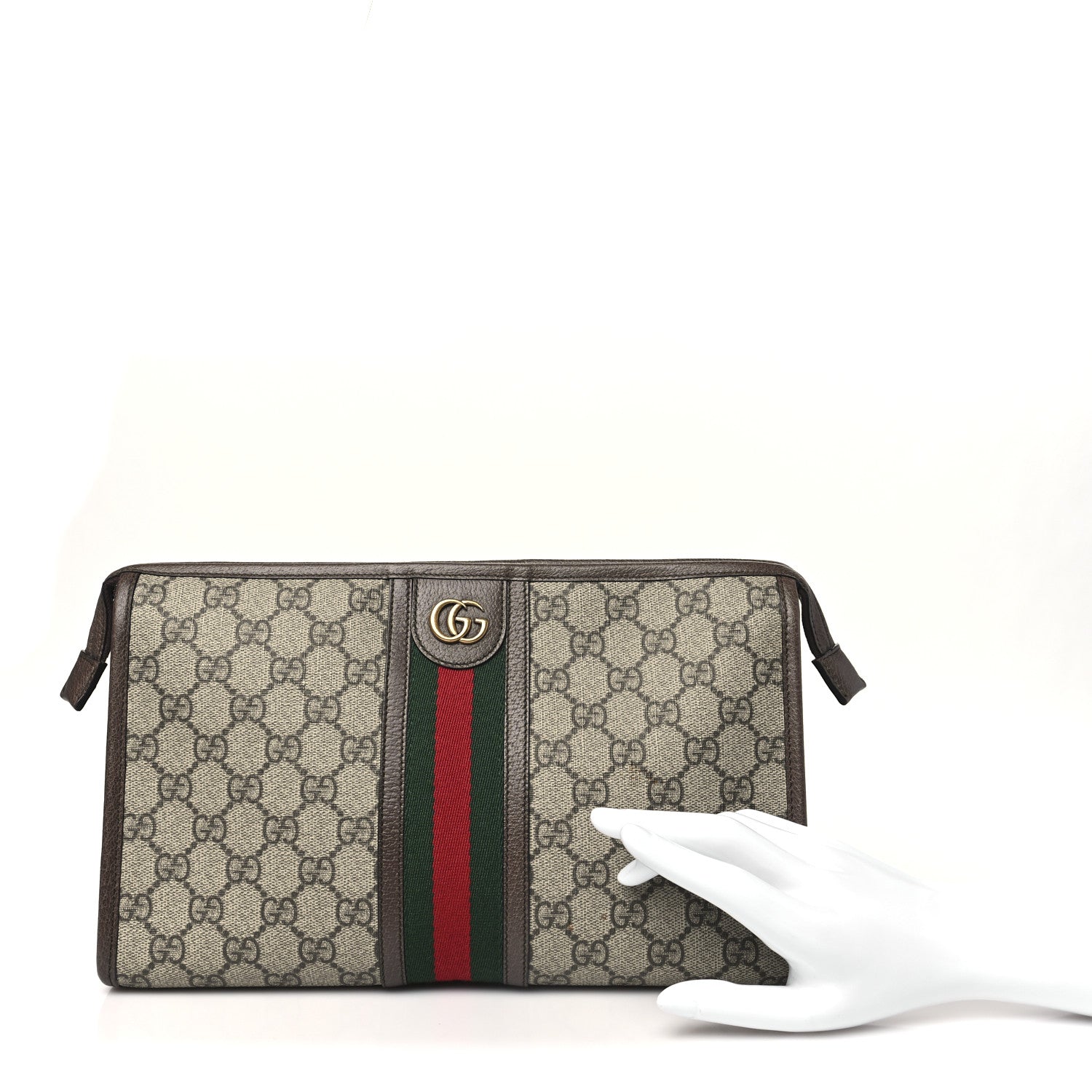 Gucci GG Supreme Monogram Web Ophidia GG Toiletry Case Beige New Acero 2 of 10