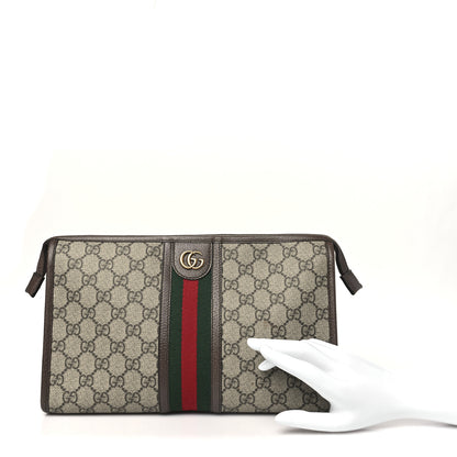 Gucci GG Supreme Monogram Web Ophidia GG Toiletry Case Beige New Acero 2 of 10
