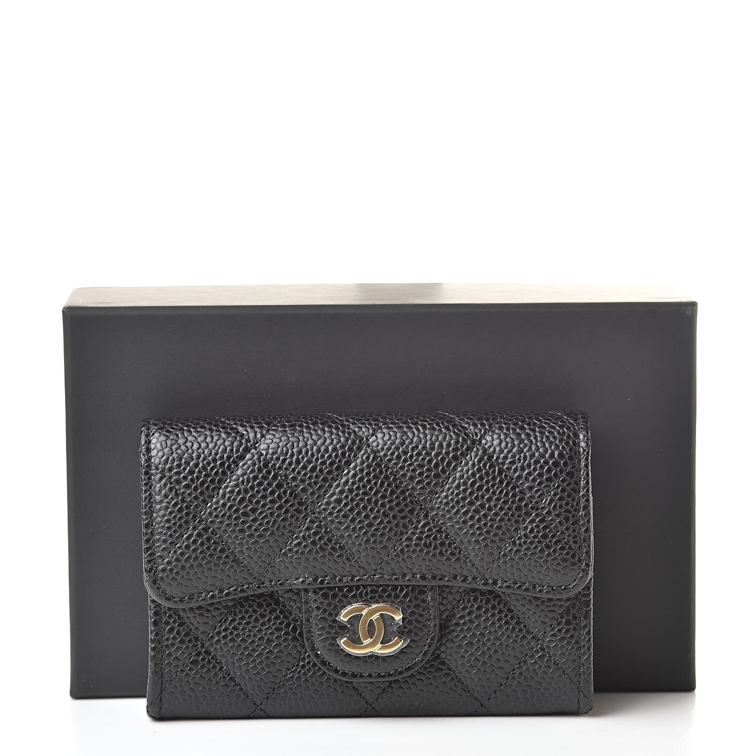 Chanel Caviar Quilted Flap Card Holder Wallet Black 9 of 9