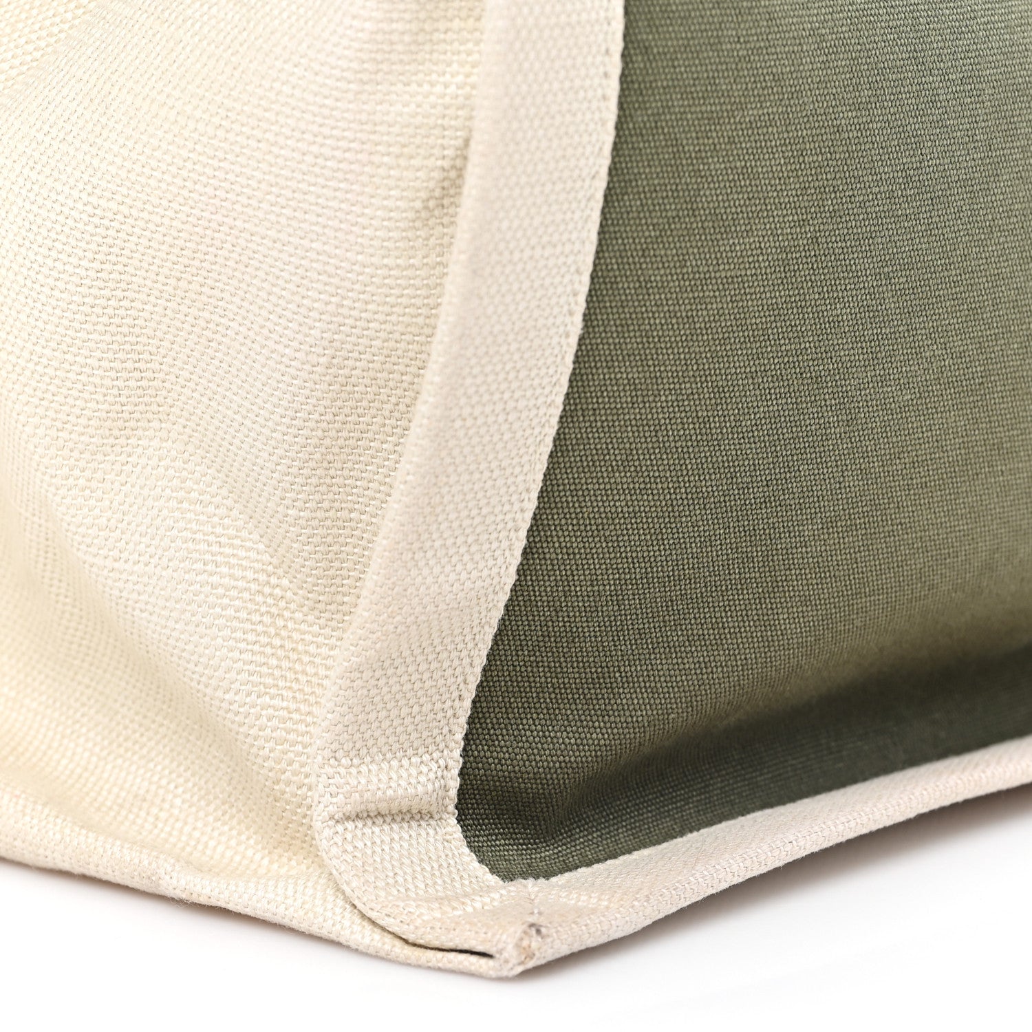 Saint Laurent Linen Calfskin Small Rive Gauche Tote Military Green Blanc Vintage 11 of 11