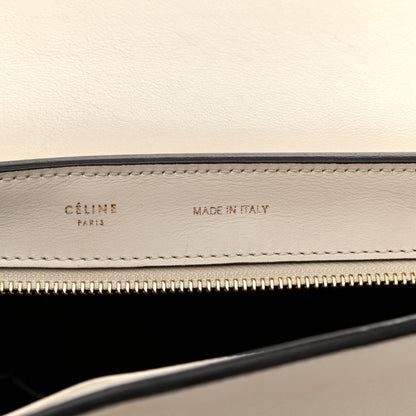 Celine Calfskin Suede Whipsnake Medium Trapeze Black White 6 of 13