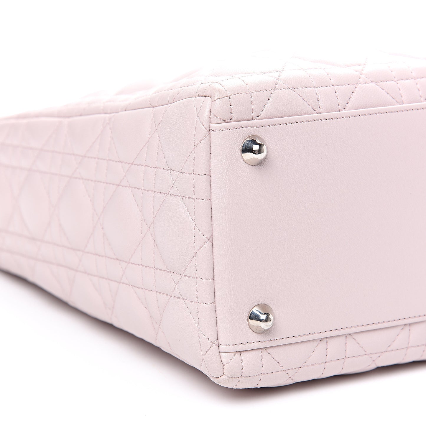 Lambskin Cannage Large Lady Dior Rose Poudre